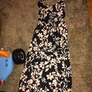 Black and Pink Floral Romper Dress Combo